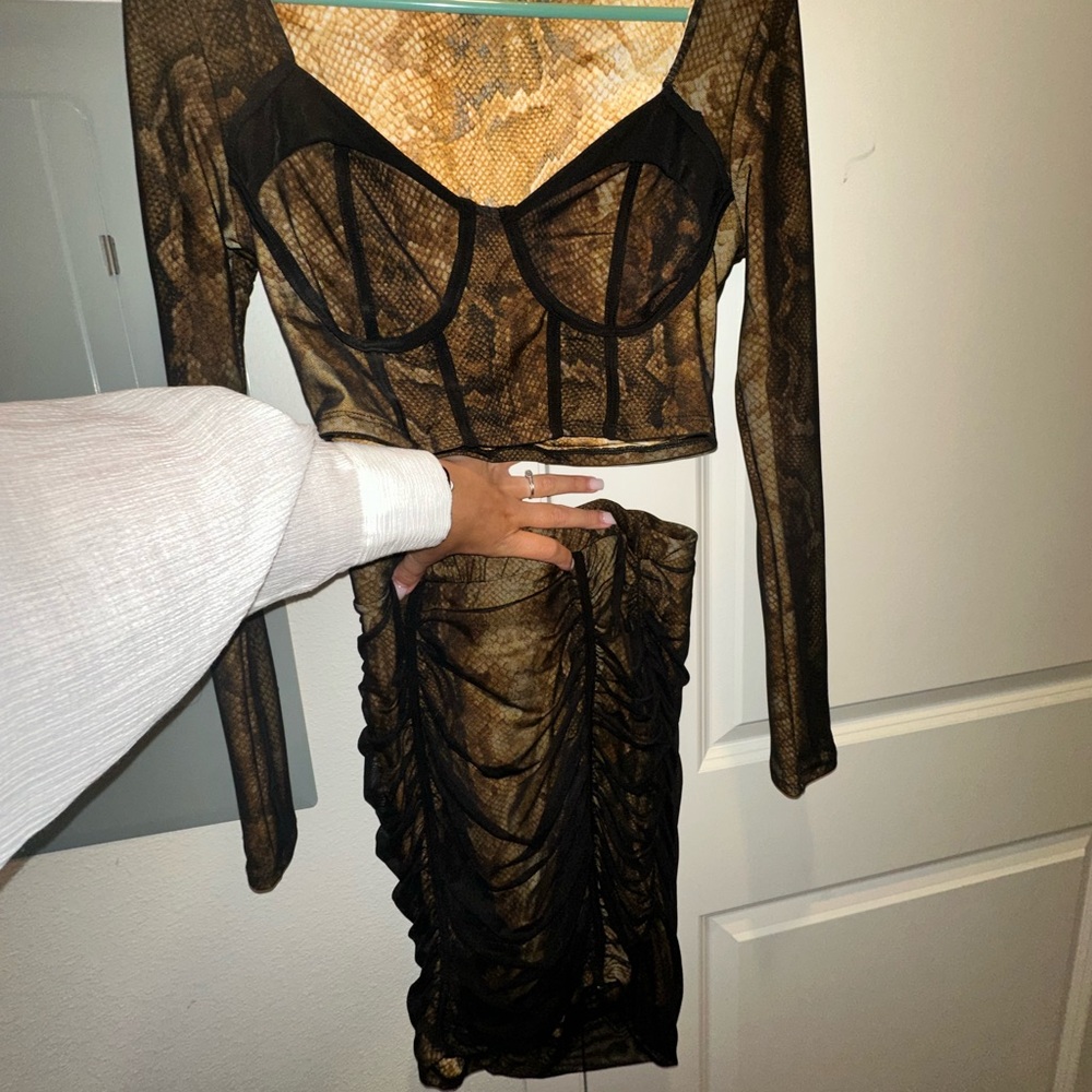 Fashion nova two-piece skirt set
